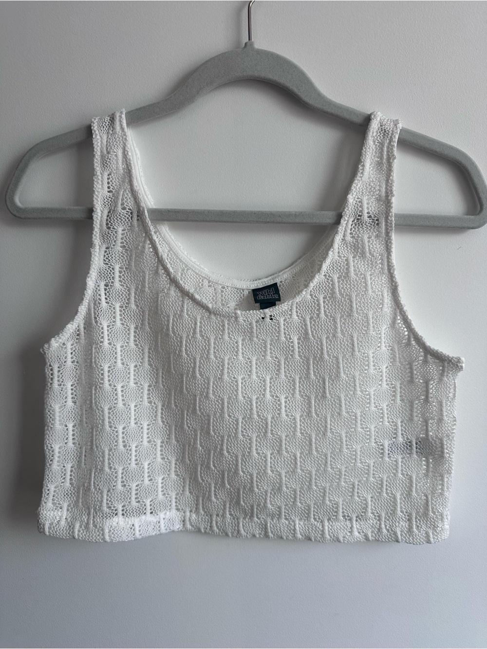 wild fable White Crochet Crop Tank